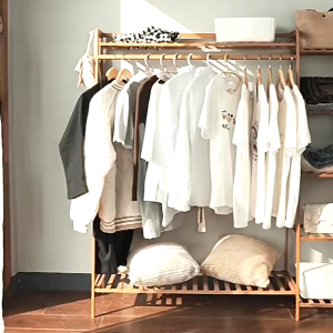 ราวแขวนเสื้อผ้า 190cm ตู้เสื้อผ้าไม้ ผลิตภัณฑ์ที่ทำจากไม้ไผ่คุณภาพสูง จัดเก็บห้องให้เป็นระเบียบ แข็งแรงและทนทาน รับน้ำหนักได้ดี ติดตั้งง่าย ราวแขวนเสื้ออเนกประสงค์