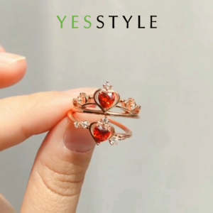Yesstyle Cincin Berlian Mahkota Princess Cincin Permata Warna-warni Elegan