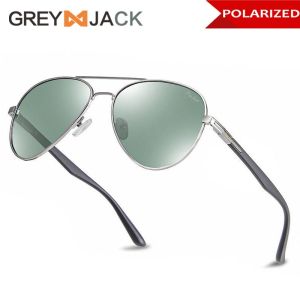 Grey Jack Kacamata Aviator Sunglasses Polarized Metal Style Aviator Fashion Pria dan Wanita Terbaru 5918