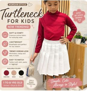 Korean Style Turtle Neck Kids Girl Fashion Outfit OOTD