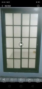 PINTU JENDELA ALUMINIUM SLIDING ORNAMENT uk T200xL150 komplit tinggal pasang
