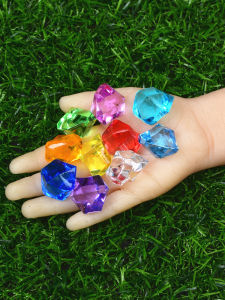 Acrylic Plastic Imitation Crystal Transparent Colorful Irregular Simulated Ice Cubes Shaped Gemstones Childrens Reward Gifts