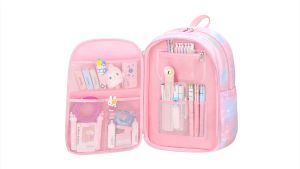 [Bisa COD] Tas Sekolah Anak Perempuan Cewek Cewe TK SD SMP SMA Ransel Warna Gradasi Pink Ungu Pelangi Anti Air Waterproof Import Lucu Aesthetic Ukuran Besar Kecil Multifungsi Masuk Laptop Bonus Gantungan Kunci