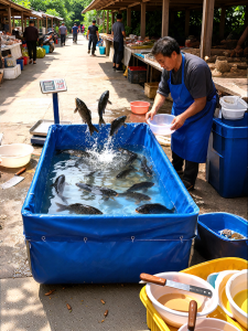 DESHAO | Fish Sales Specific Water Tank Canvas