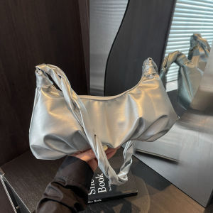 2024 Spring Summer Cloud Design Underarm Single Shoulder Womens Bag High Quality Folded Silver Color Trendy Handbag