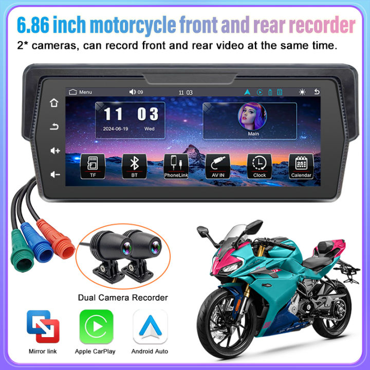 Motorcycles Dvr Navigation Wireless Carplay Android Auto Portable Smart Display Gps Ipx