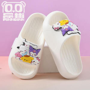 Anti-Slip Childrens Slippers Girls Bathroom Bath Time Cute Cartoon Design Home Indoor Kids Shoes Summer New Style EVA Material
