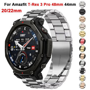 22mm 20mm Stainless Steel Strap For Amazfit T-Rex 3 Pro 48mm Metal Band Bracelet For Amazfit T-Rex 3 Pro 44mm Watchband Correa