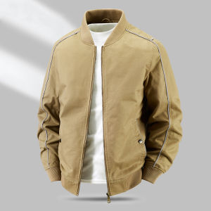 CHAFEI | Cotton Men Casual Jacket Batwing Style Oversized Spring Autumn Stand Collar