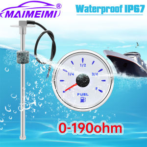 7-color backlight Digital pointer Fuel Gauge 0-190ohm Boat Marine Fuel Tank Level Gauge with 100-500mm Fuel level sensor
