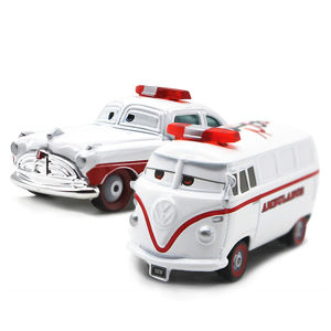 Takara Tomy | Disney Pixar Cars White DocHudson And White Fillmore Alloy Diecast 1:55 Scale Toy Car Model Childrens Birthday Gift