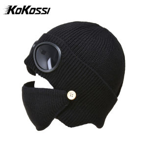 Mũ Len Giữ Ấm Mùa Đông Dành Cho Nữ KoKossi Chống Gió Dày Dặn Có Mặt Nạ Chất Liệu Polyester Kiểu Mũ Trùm Đầu