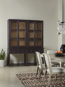 American Style Solid Wood Living Room Storage Cabinet Double Door Glass Display Cabinet Entrance Hallway Shelf E0 Environmental Grade