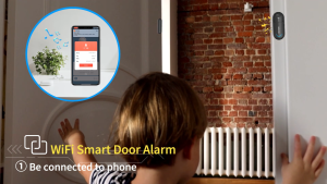 Magnetic Door/Window Alarm Sensor – WiFi & Tuya App-Connected 0-120dB Adjustable Volume 4 Modes (Open/Close/Dingdong/Reminder) Smart Home Security Burglar Alarm Motion Detection Kids Safety Dementia Patients Office & Shop Protection DA08