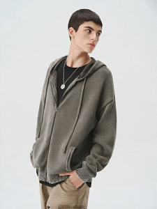 714street | Retro Washed Hooded Knitwear Couple For Both Men And Women Autumn and Winter