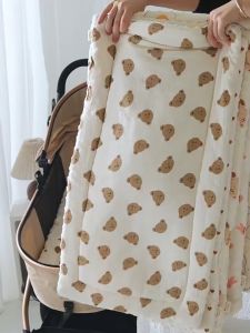 เบาะปูรองรถเข็นปูรองเปล หมอนรองนอน มัสลินย่น+ดอทมิ้งค์ หนา3cm แรกเกิด 35*70 ซม.