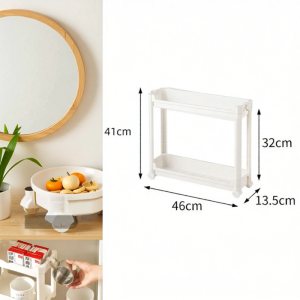 Bathroom Gap Shelf Toilet Paper Storage Rack Multi-layer Washing Room Toilet Side Storage Cabinet Floor-standing Simple Style Plastic Material