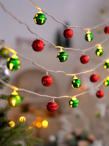 6.6 Ft 10 LED Christmas Light String Battery Operated Ball Star Christmas Decoration Hanging Fairy Light for Home Decor Xmas Ornamnts Atmosphere Decorative Lights