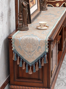 Eyre Kerajinan kelas berat bendera meja Eropa ringan mewah bermutu tinggi bendera tempat tidur Amerika diterapkan taplak meja meja kopi renda taplak meja makan panjang taplak meja kain dekoratiftable flag luxury high-end American flag applied tablecloth