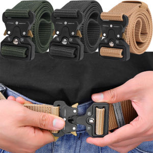 New Adjustable Belt for Mens High Quality Nylon Belt Multi-Function Outdoor Hunting Tactical Belt Durable Quick Release Belt