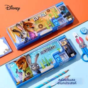 Disney | Multifunctional Sand Flow Pencil Case Large Capacity Dual Layer With Sharpener