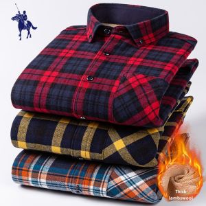 Paul Winter Pure Cotton Plaid Warm Shirt plus Size Loose-Fitting Sanding Cotton Long Sleeves Fleece-lined Mens Shirt