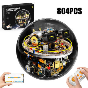 804PCS STEM Sci-Fi Programmable Spherical Robot Building Blocks Model Can Be Remotely Controlled Good Gift for Friends