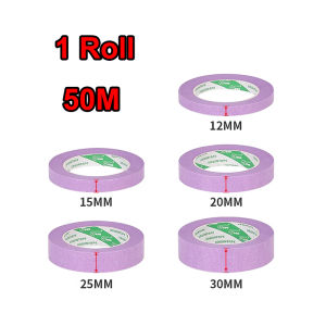 20/50M 1Roll Masking Tapes Purple 12mm-30mm Hand Tear Adhesive Paper for Car Beauty Spray Wall Painting Easy Removal Paint Tape