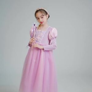 laRapunzel Princess Dress Girl Cloak Hooded Coat Cape  Fancy Party Cosplay Costume Winter Christmas New Year Clothes