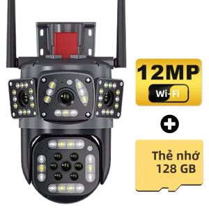 Camera Ngoài Trời 8K 16MP WiFi Với Zoom 12X 360 Độ ° Hệ Thống Camera Giám Sát Đường Phố 6K 12MP Với Ba Màn Hình Và Tính Năng Chống Nước