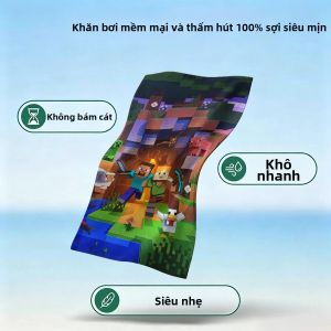Beast Kingdom | 1PC Classic M-MinecraftS Khăn Tắm Biển Khô Nhanh Siêu Nhẹ Siêu Thấm Hút Cho Kỳ Nghỉ Hè