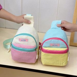 Mini Travel Dopaamine Color Block Childrens Crossbody Bag Small Bookbag Student Korean Female Versatile Mobile Phone Bag