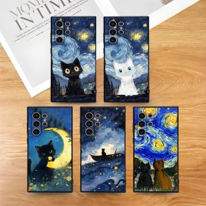 Van ART G-Gogh Funny Cat Phone Case for Samsung S series s21 s22 s23 s24 s25 FE Plus Ultra TPU Soft to Skin-friendly case