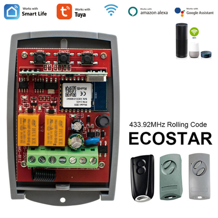 ECOSTAR RSE2 RSC2 Tuya Smart Garage Door Opener 2CH Motor Switch Relay