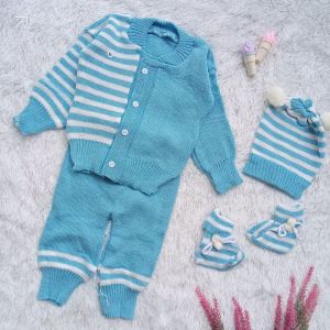 Set 4in1 RAjut Lebah sweater bayi baru lahir size s dan m