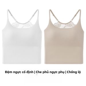 MiiOW | Áo ba lỗ ren nữ tính MiiOW Áo ba lỗ một mảnh không cần đeo ngực bên trong Áo khoác ngoài che chắn phụ nữ Áo ba lỗ thường ngày