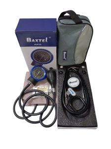 Baxtel APG Blue Ring Aneriod Sphygmomanometer With Black Stethoscope Deluxe