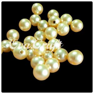 Mutiara 8mm Kuning Emas Muda isi 50butir