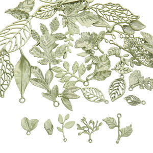 1/2Pcs Alloy Leaf Shape Pendants Fashion Charms Green Charm for DIY Necklace Bracelet Earring Handmade Jewelry Findings