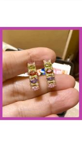 10K SD TWO TONE STUD EARINGS
