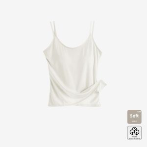 DIEANFEN | Cool and Lightweight Black Tank Top with Built-in Bra Plus Size