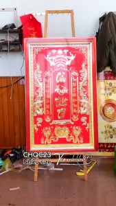 Tranh treo phòng thờ bàn thờ tủ thờ gia tiên Tranh treo tường cửu huyền thất tổ hưng gia vượng tộc tráng gương CHQC23