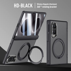Clear Hard PC Matte Ring Stand Magnetic Case for Samsung Galaxy Z Fold 8 Hinge/Screen Protect for Magsafe Wireless Charger Cover