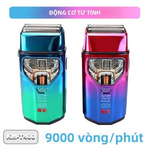 Máy Cạo Râu Điện KEMEI KM-T400 Dành Cho Nam Lưỡi Kép Động Cơ Từ Tính 9000 Vòng/phút Pin 1400mAh Màn Hình LCD Máy Tỉa Tóc Chuyên Nghiệp
