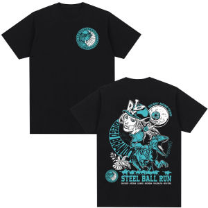 Bandai | Anime Jojo Bizarre Adventure T-shirt STEEL BALL RUN Diego Brando Manga Graphic T-shirts Men Women Cotton Casual Tshirt