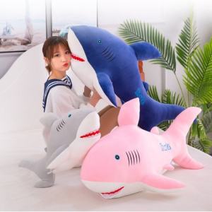 Gấu bông Cá Mập Xám size 50cm -- 130cm chất nhung mịn chống nhăn gòn mềm cho bé