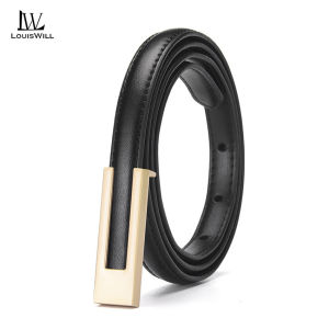 LouisWill Fashion Women Belts Thin Belt Elegant Needle Buckle Design Adjustable Girls Ladies Belt PU Leather Long Straps Waistbands Dress Coat Alloy Buckle Decorations