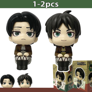 Bandai | Attack on Titan Figure 1-2pcs Eren Jaeger & Captain Levi PVC Figure Action Model Collectible Figure Toys Decorative Ornaments