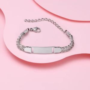 สร้อยข้อมือเด็กทารก Vnox ฟรี ป้ายชื่อส่วนตัว สร้อยข้อมือเหล็กป้องกันภูมิแพ้ สำหรับเด็กหญิงและเด็กชาย