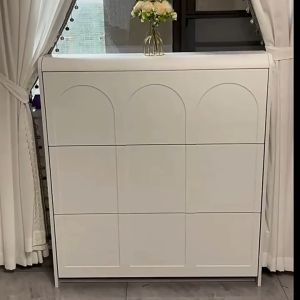 Shoe Rack Organizer Shoe Cabinet Shoe Rack French Style Ultra-Thin Flip Home Door Exterior Corridor New Indoor Entry Simple Shoe Rack